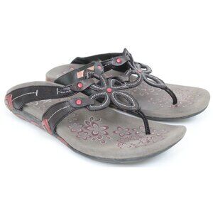 Cushe Women's Sz 9 Shasta Thong Cut Out Floral Leather Slip On Sandal  Boho Hipp